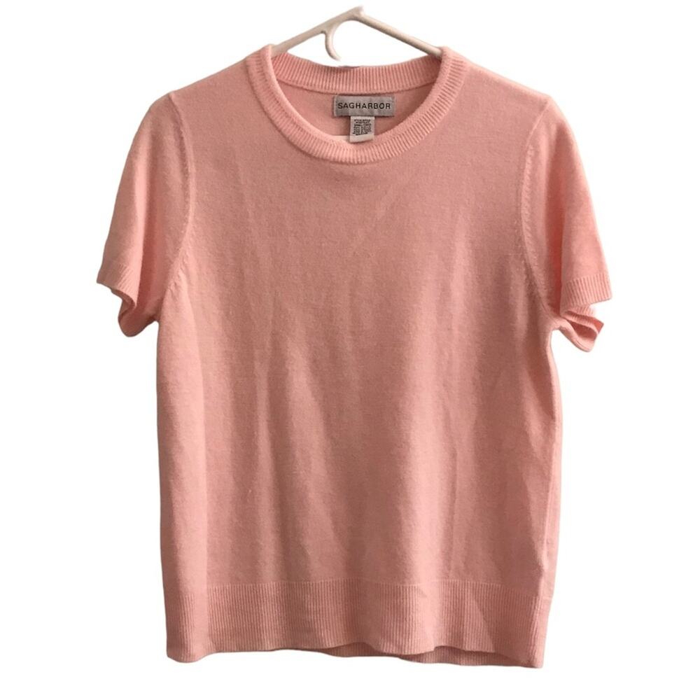 SAG HARBOR pink Short Sleeve Sweater Size Small